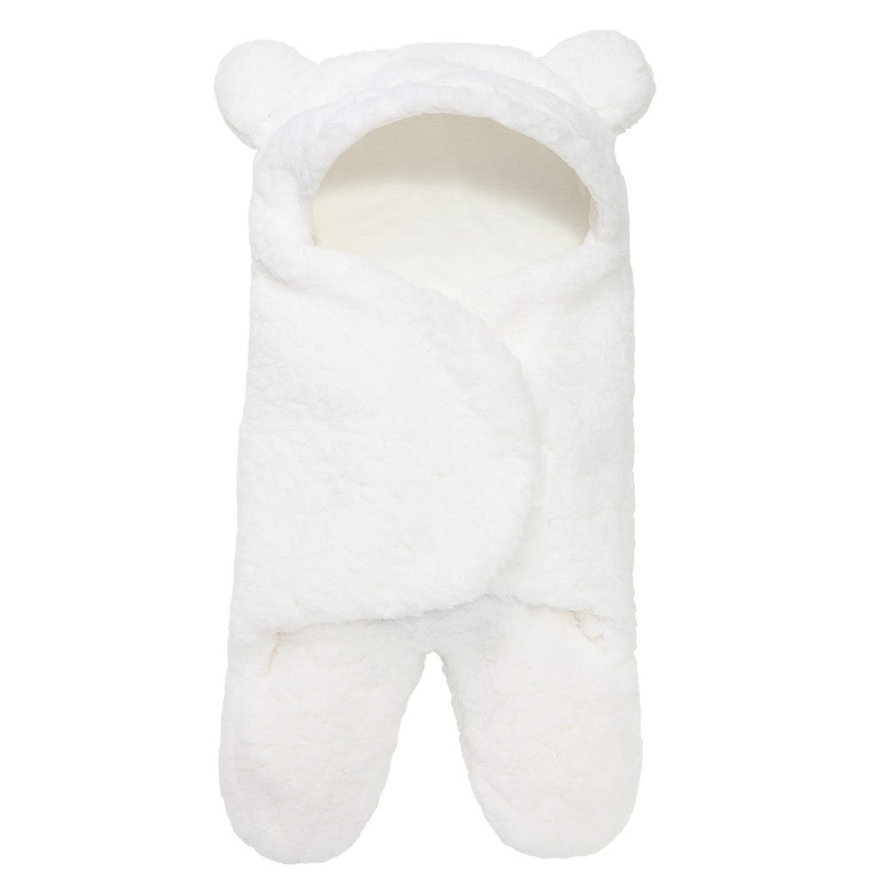Thickened Fall and Winter Baby Split-Leg Plush Swaddle Sleep Sack- Anti-Kick