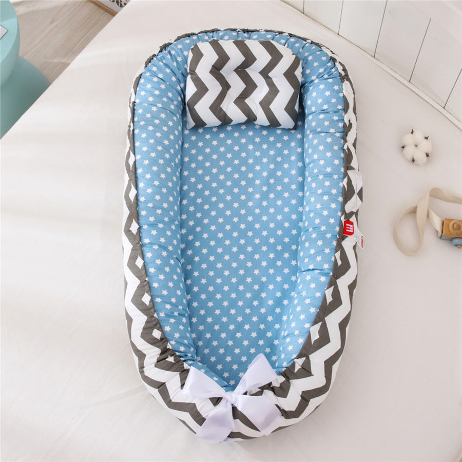 Baby Infant Nest Lounger Portable Breathable Travel Home Bed Crib With Pillow