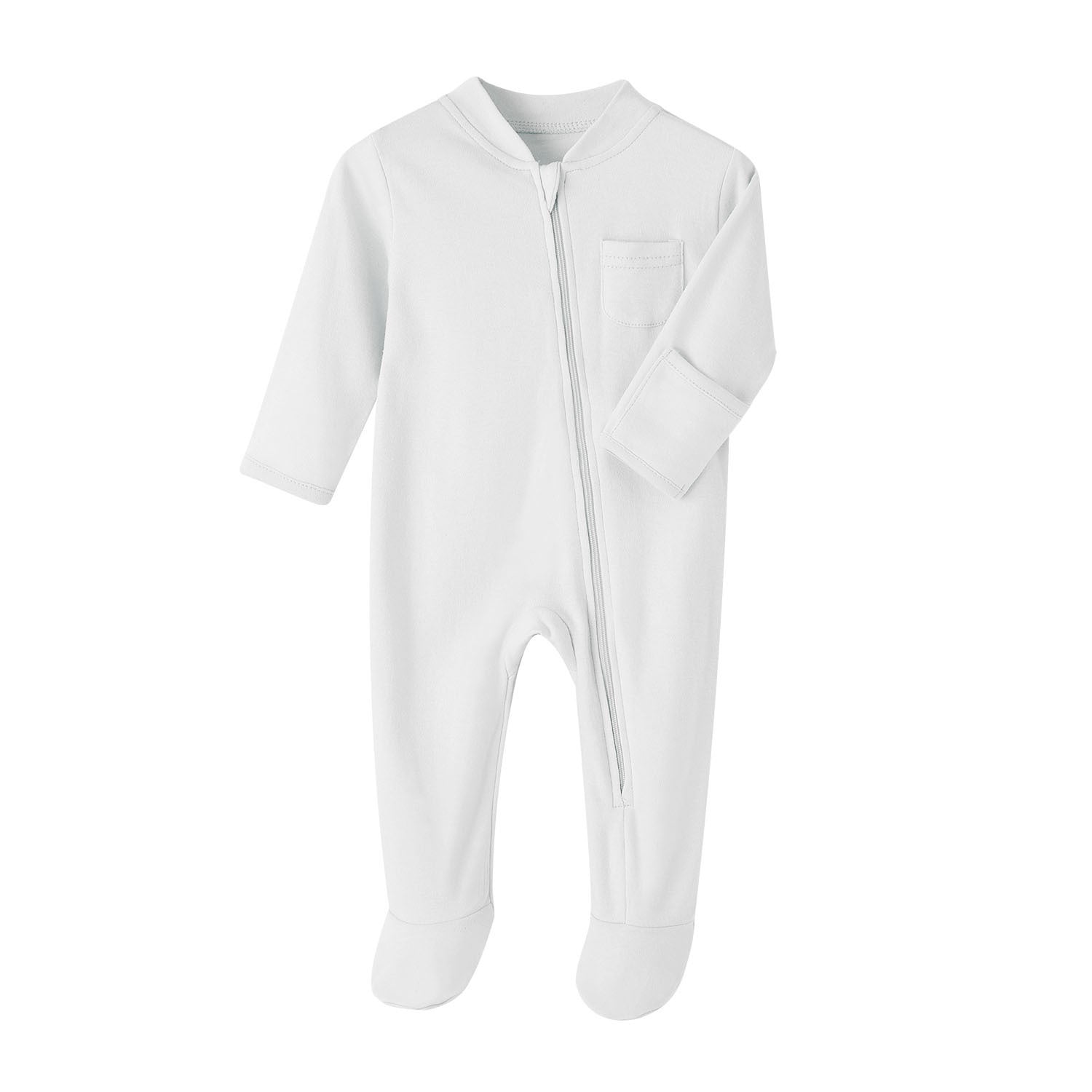 Zipper in Oat baby newborn Romper