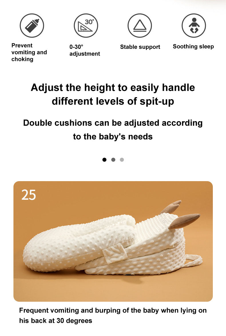 Baby Anti-Spitting up Slope Pillow Anti Reflux Lounger Bed Crib