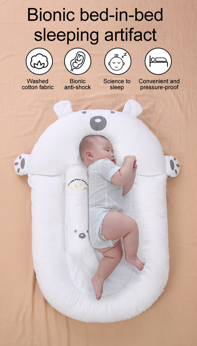 Baby Newborn Lounger Nest Infant Breathable Two-Sided Cartoon Sleeping Beds