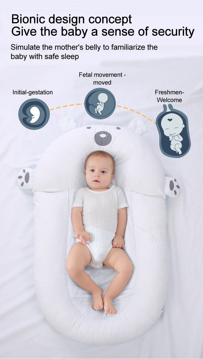 Baby Newborn Lounger Nest Infant Breathable Two-Sided Cartoon Sleeping Beds