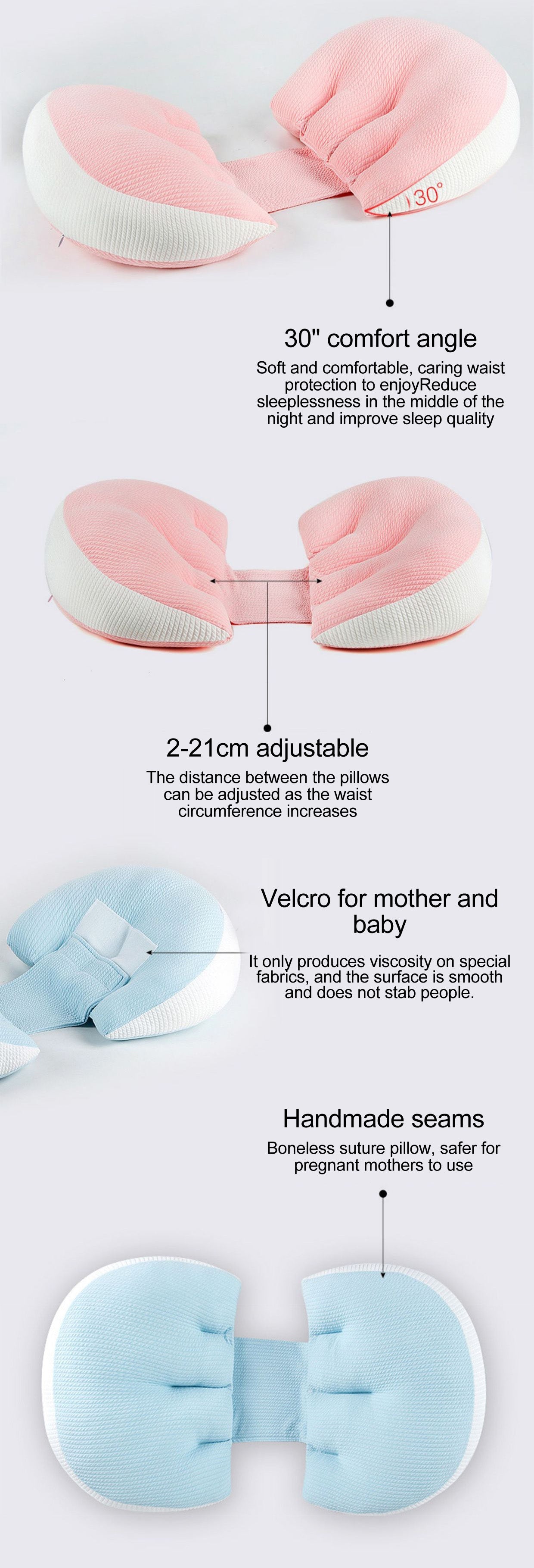 Breathable maternity Body Contour Pillow for Comfort-Fit Sleep Positioning