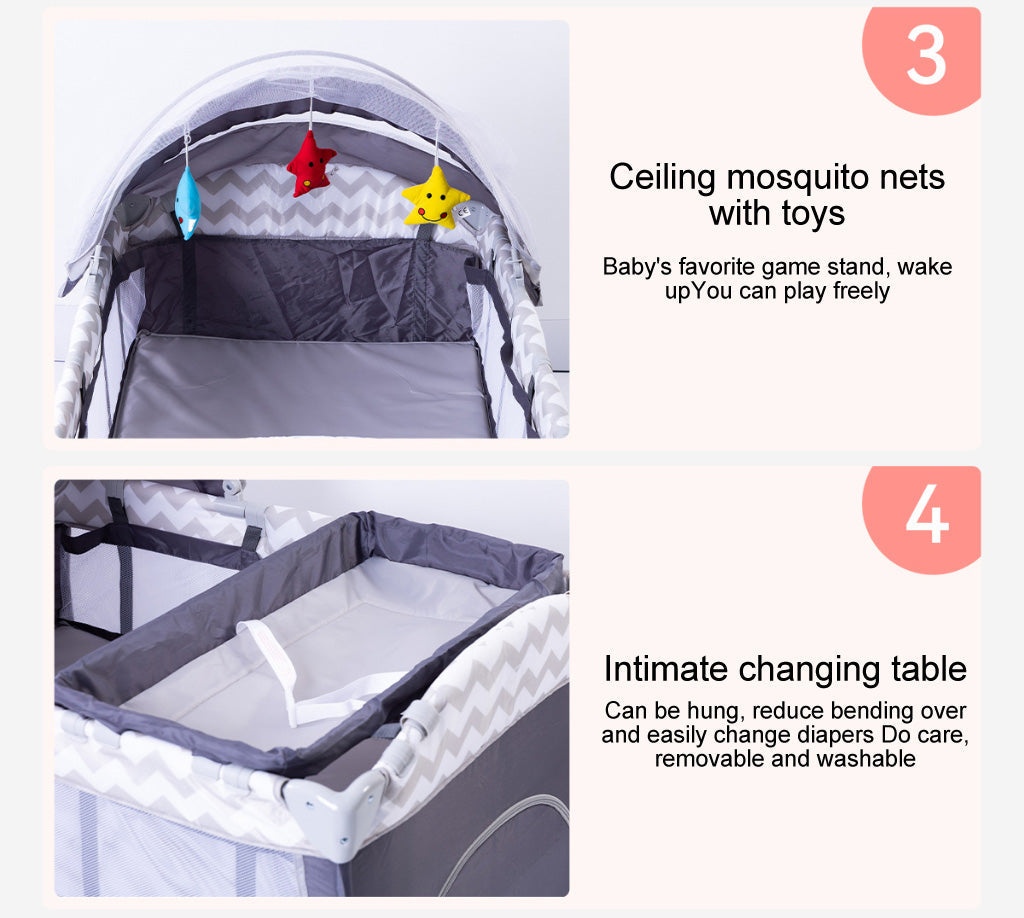 Diaper changing care table bassinets movable bedside Sleeper Crib Foldable