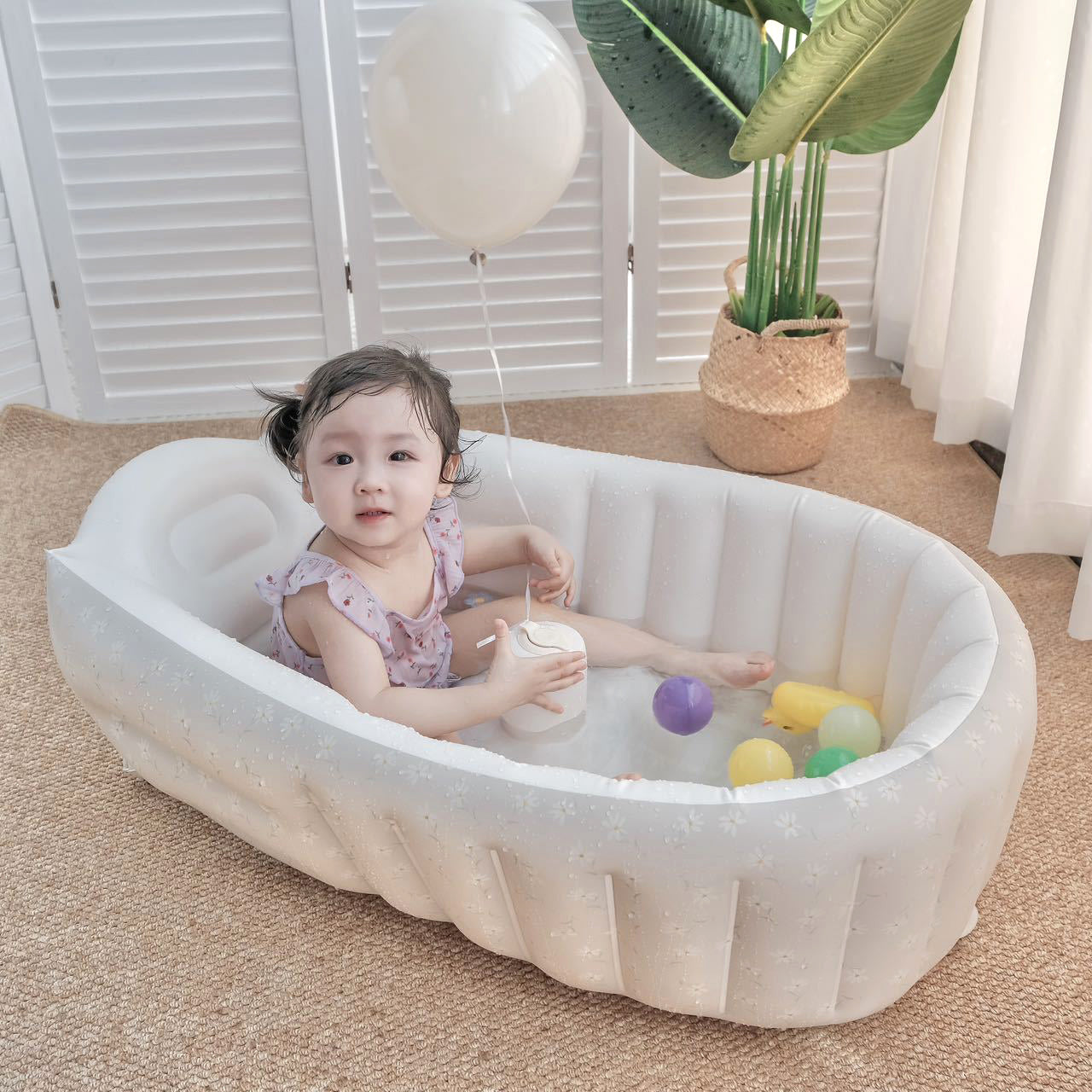 Portable baby bath tub newborn bath foldable children's inflatable swimming pool