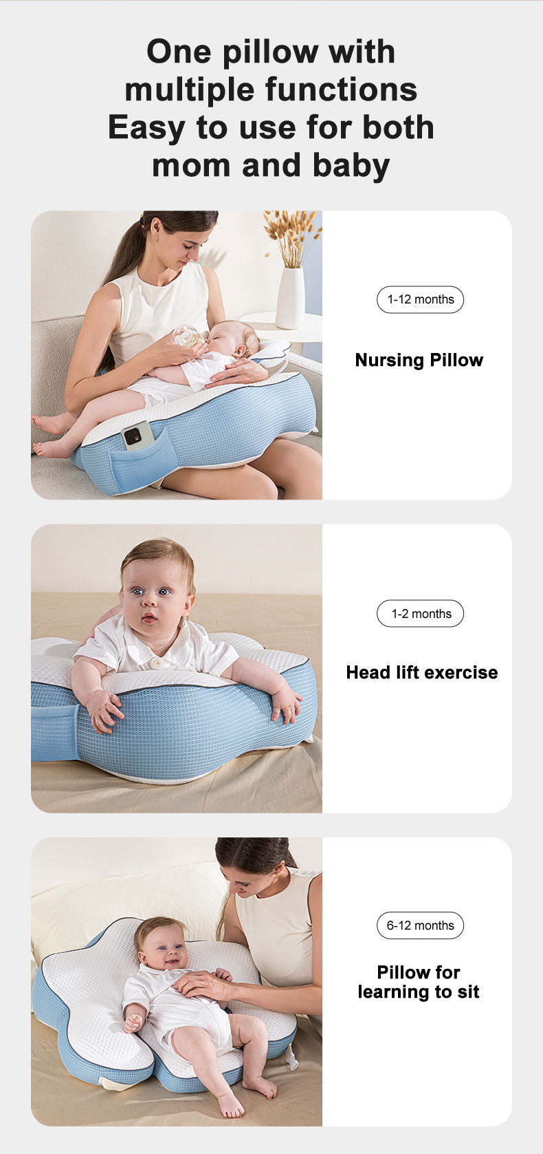 Mom Breastfeeding Nursing Pillow Baby Comfort Lounger Multi functional