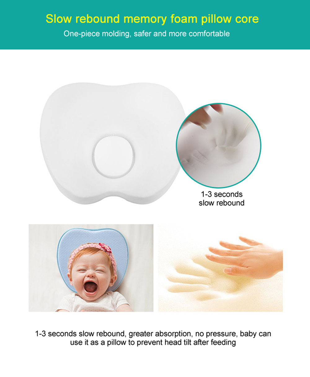 Baby Newborn Anti Flat Head Pillow Tilt Memory Foam