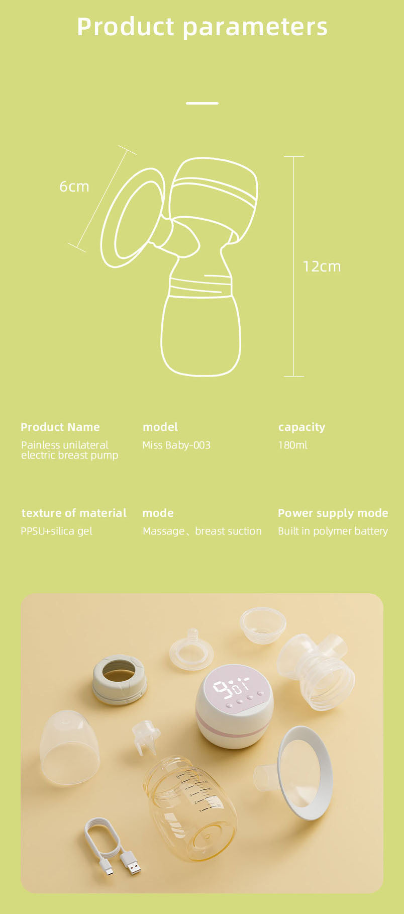 Automatic Electric Baby Breastfeeding Bottle Breast Pump Portable
