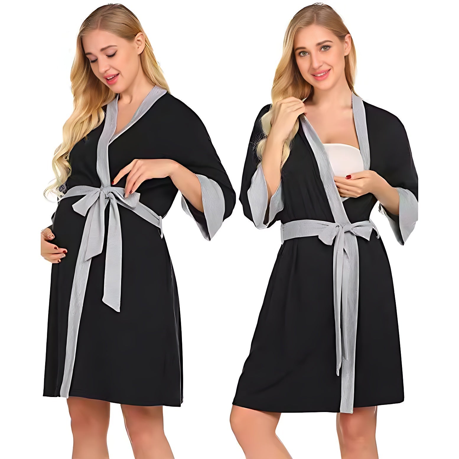 Nursing Nightgown & Robe Set: Soft Confinement Wear for New Moms