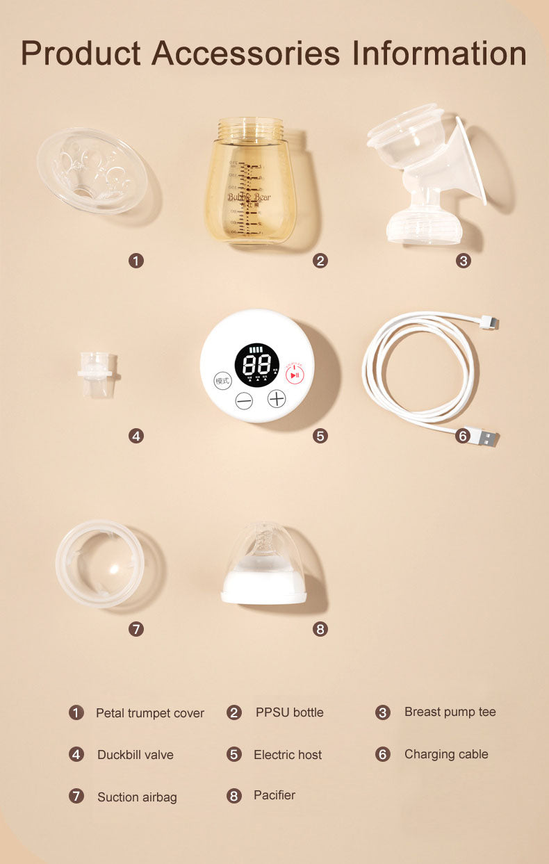 Electric breast pump portable silent integrated strong suction