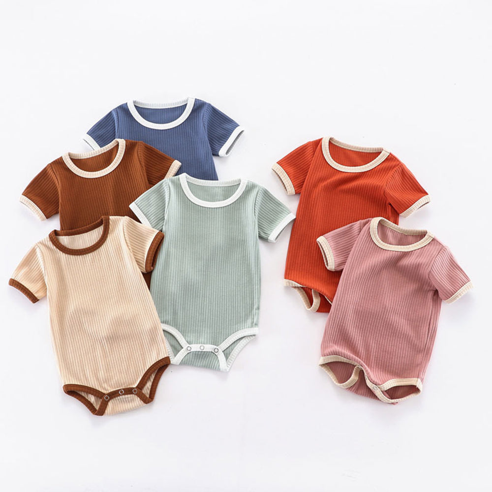 Baby Newborn crawling clothes ribbed jumpsuit triangle romper