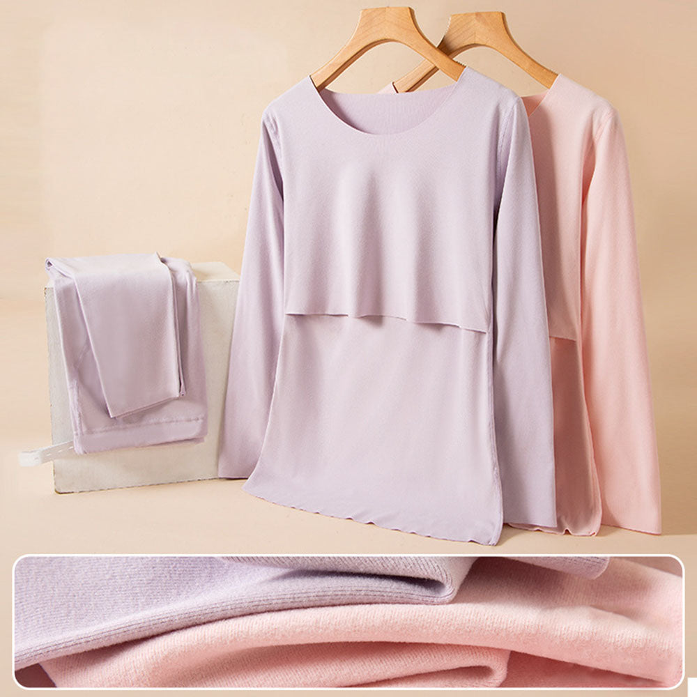 Postpartum Nursing Pajamas Set: Soft Breastfeeding Nightwear