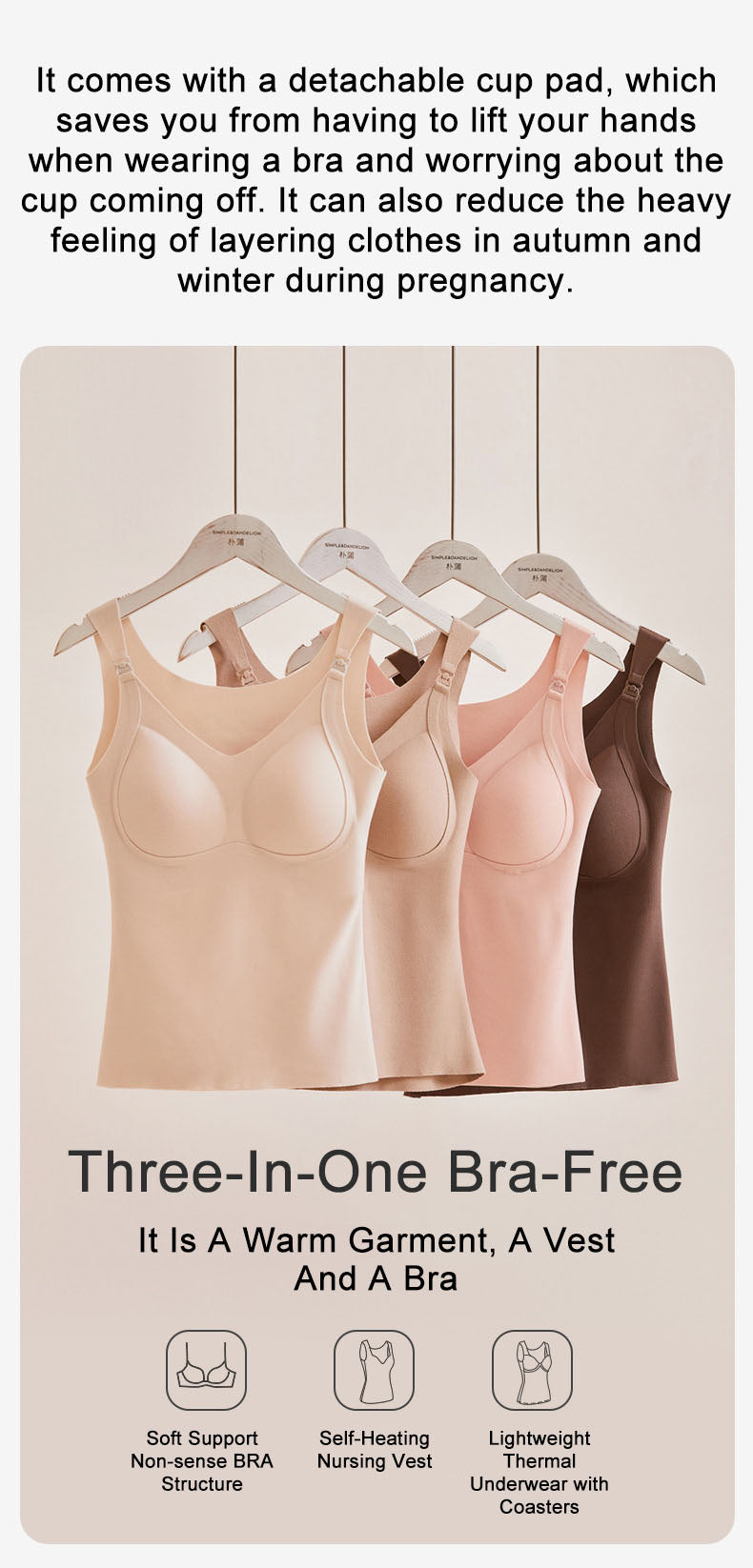 Wirefree Nursing Bras: Thermal Support Vests for Breastfeeding Comfort