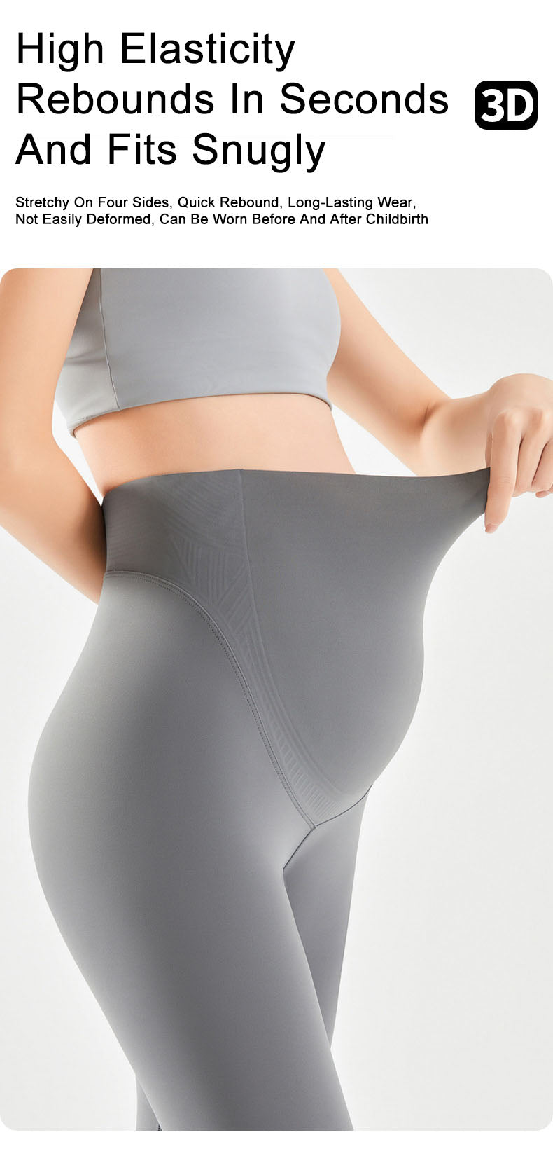 Anti-Slip Belly Support Leggings Mid-length | Full Coverage