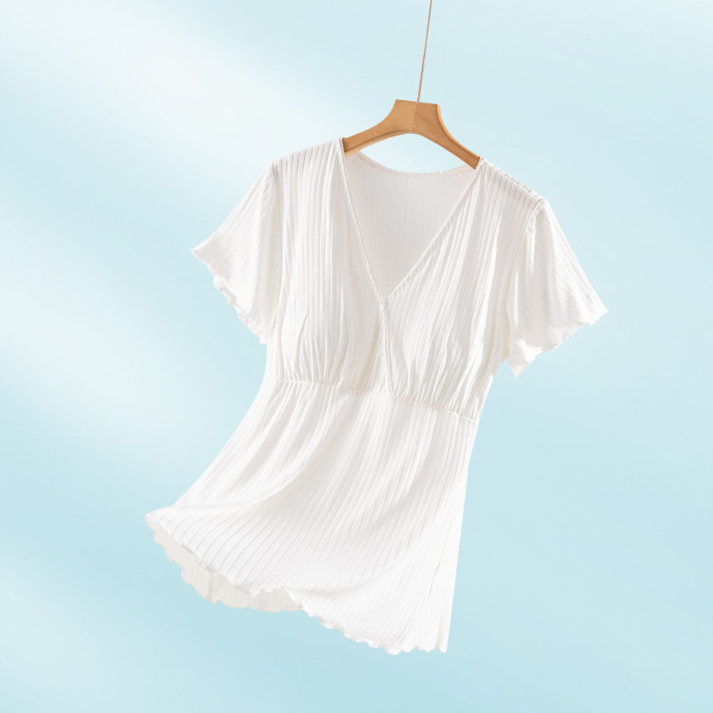 Short Sleeve Nursing Pajama : Button Down Sleepwear Bump