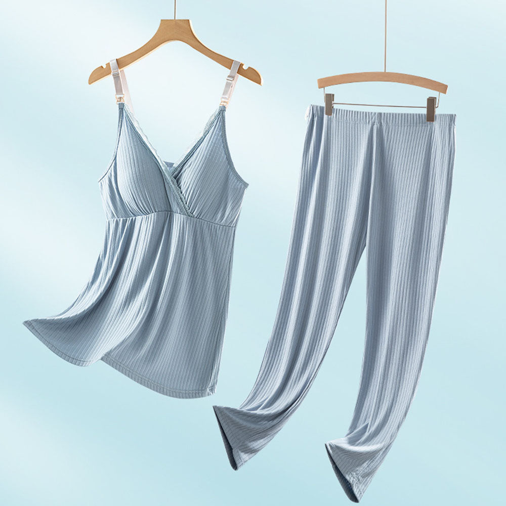 Nursing PJS Sleepwear Pajamas Suit Soft Confinement Wear