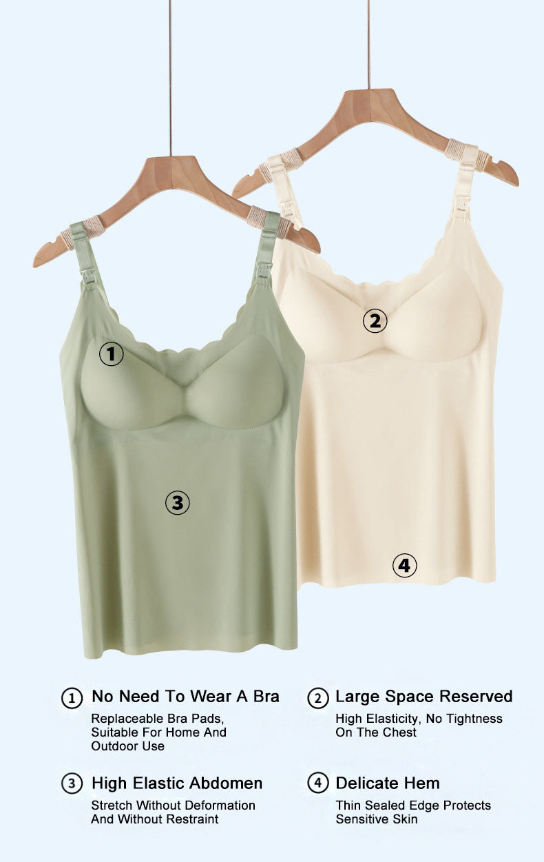 Nursing Camisole Set: Non-Marking Underwear & Soft Loungewear