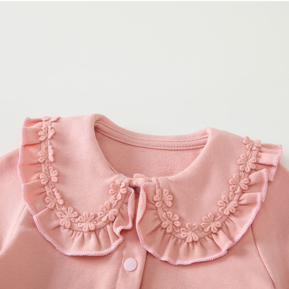 Baby Newborn red long-sleeved breathable romper onesies