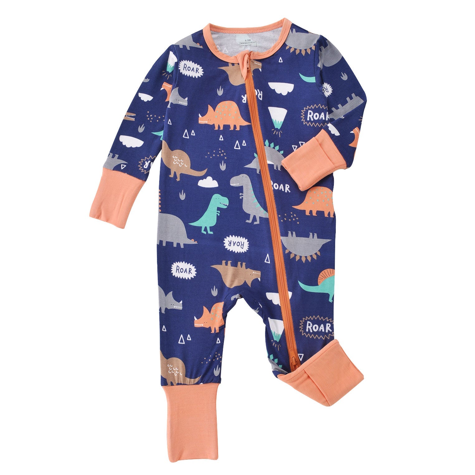 Bamboo fiber baby long-sleeved Zipper onesie Romper Fit All Season