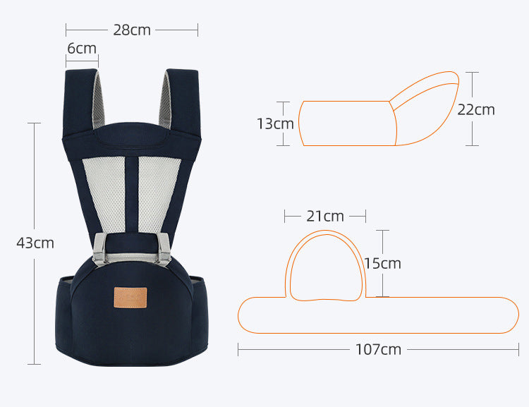 Ergonomic Baby Carrier with Hip Seat – 6-in-1 Multi-Way for Newborns to Toddlers