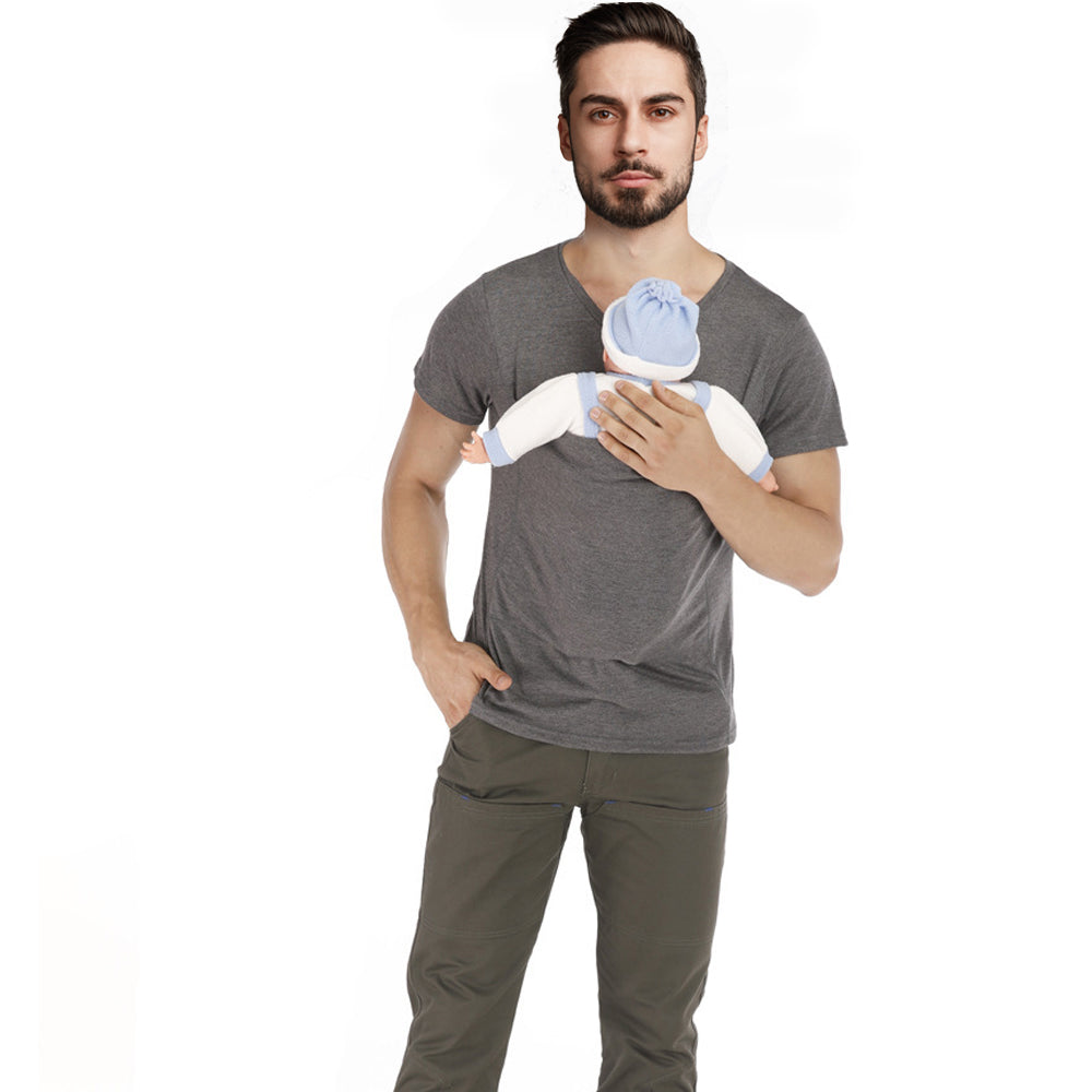 Kangaroo Mom Dad Pouch Baby Carrier T-Shirt Pocket For Women Men