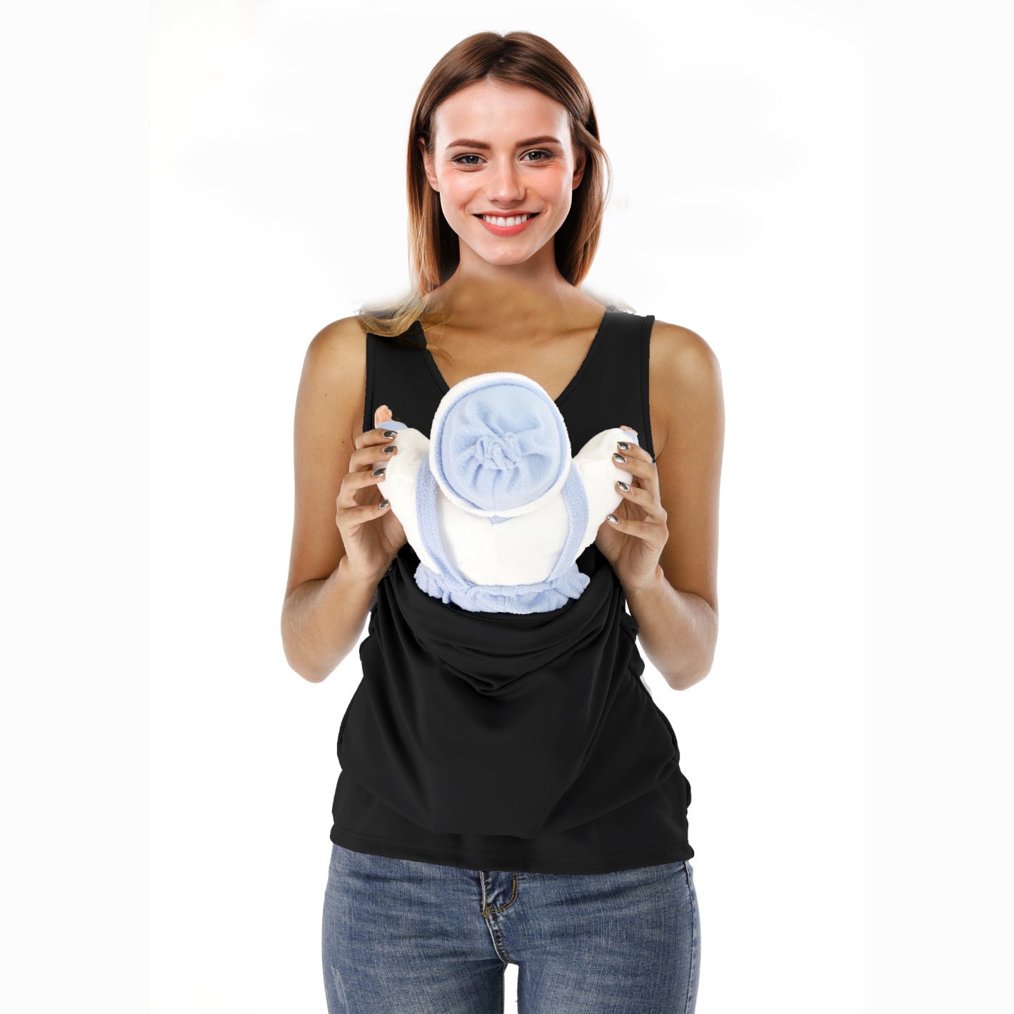 Kangaroo Mom Dad Pouch Baby Carrier T-Shirt Pocket For Women Men