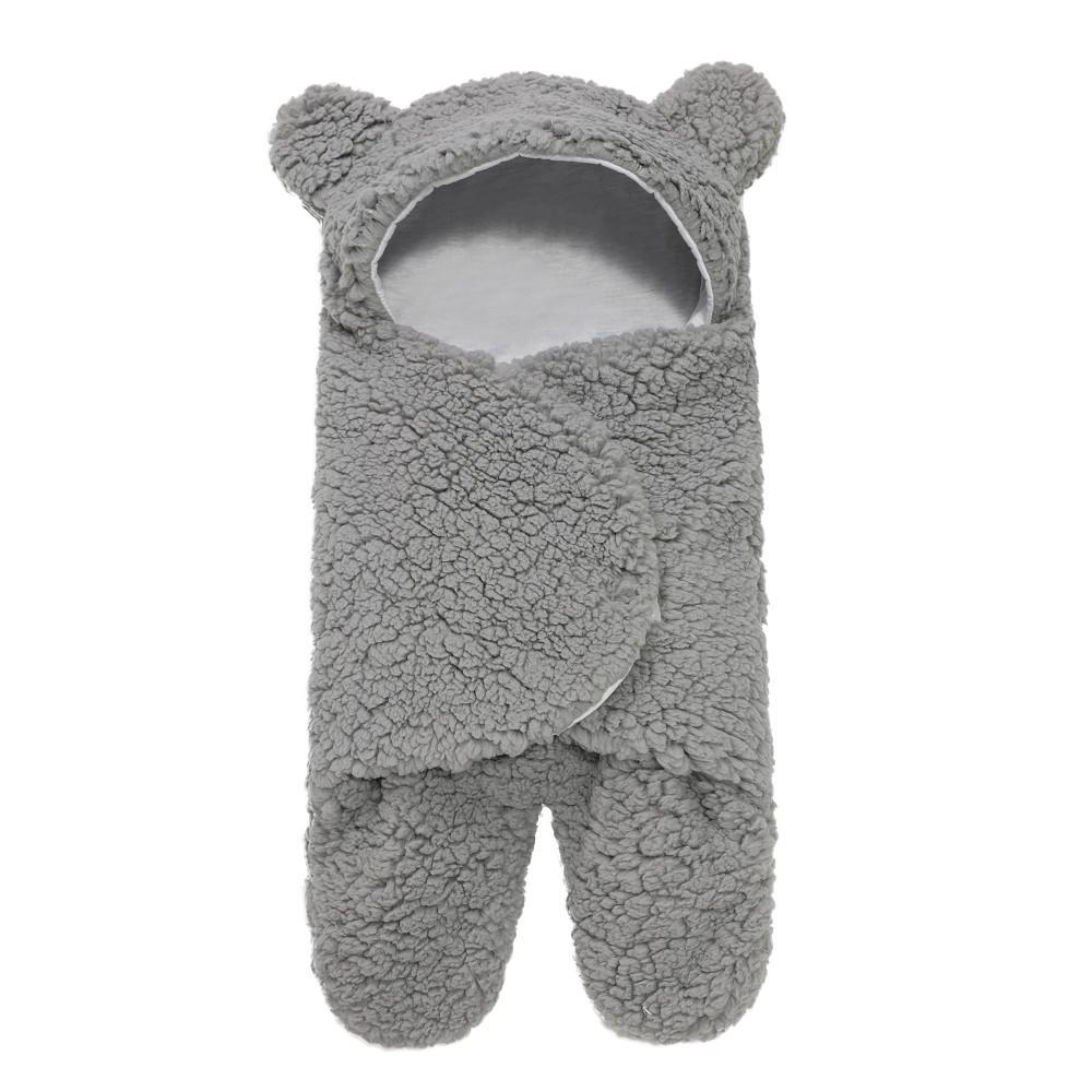 Thickened Fall and Winter Baby Split-Leg Plush Swaddle Sleep Sack- Anti-Kick