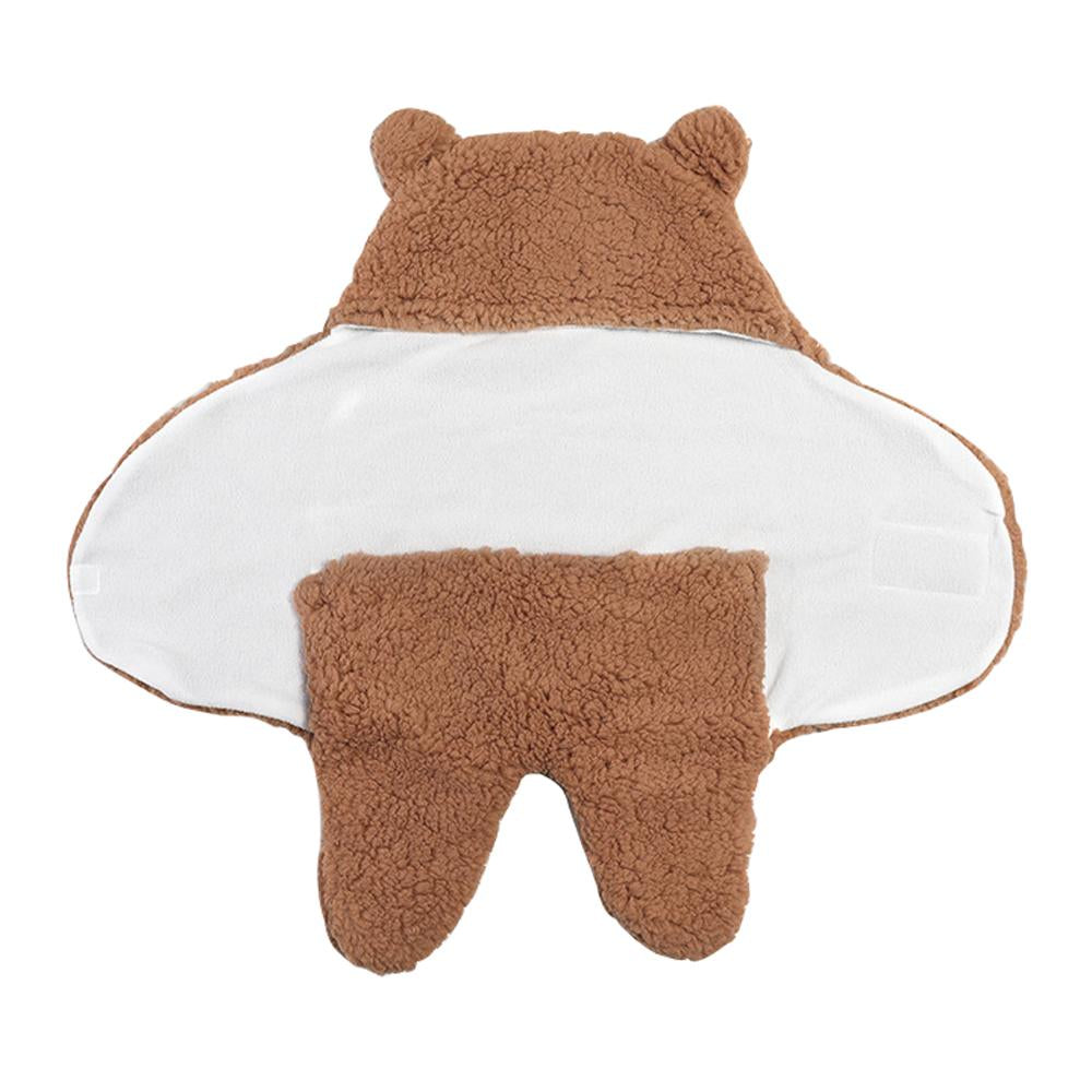 Thickened Fall and Winter Baby Split-Leg Plush Swaddle Sleep Sack- Anti-Kick
