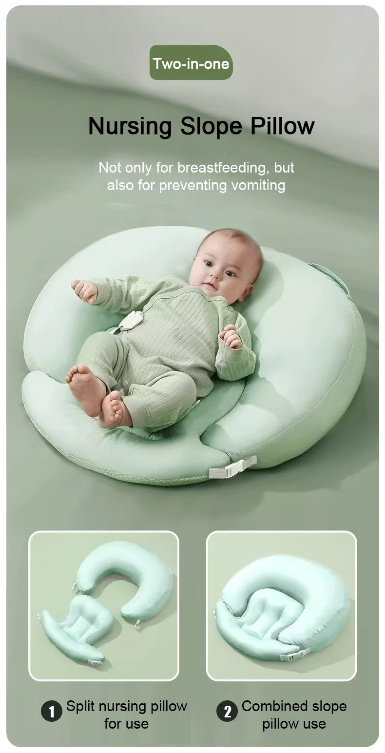 Ergonomic Baby Nursing Angled feeding Pillow Anti Reflux lounger Bed Incline Breastfeeding Crib