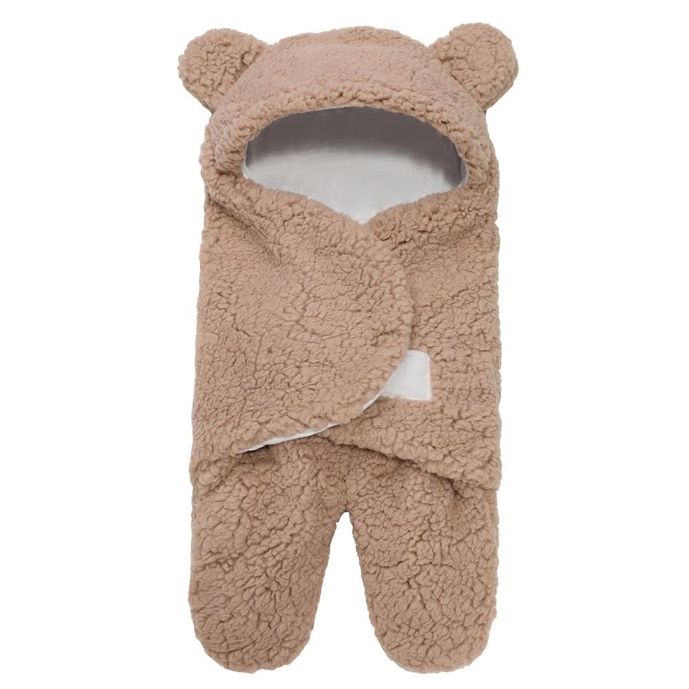 Thickened Fall and Winter Baby Split-Leg Plush Swaddle Sleep Sack- Anti-Kick
