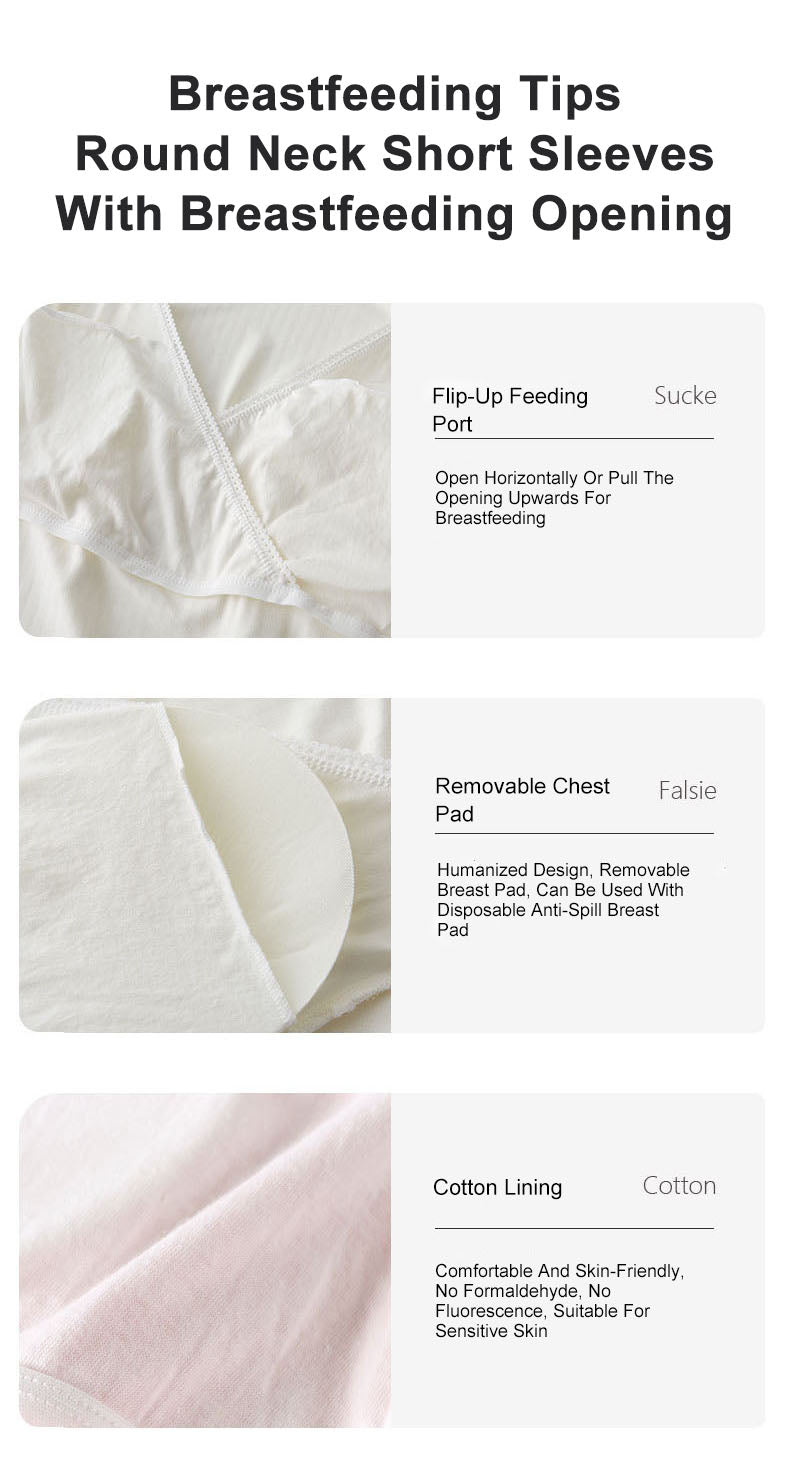 Short Sleeve Nursing Pajama Set: Button Down Sleepwear Bump